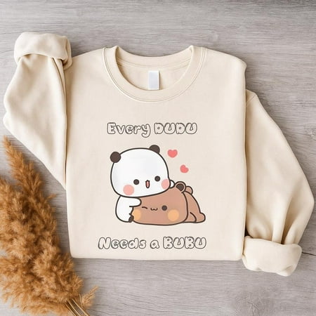 Every Dudu Needs A Bubu Couple Matching Graphic Crewneck Sweatshirt Cute Love Hoodie Style Unisex SWEATSHIRT All Size S-5XL