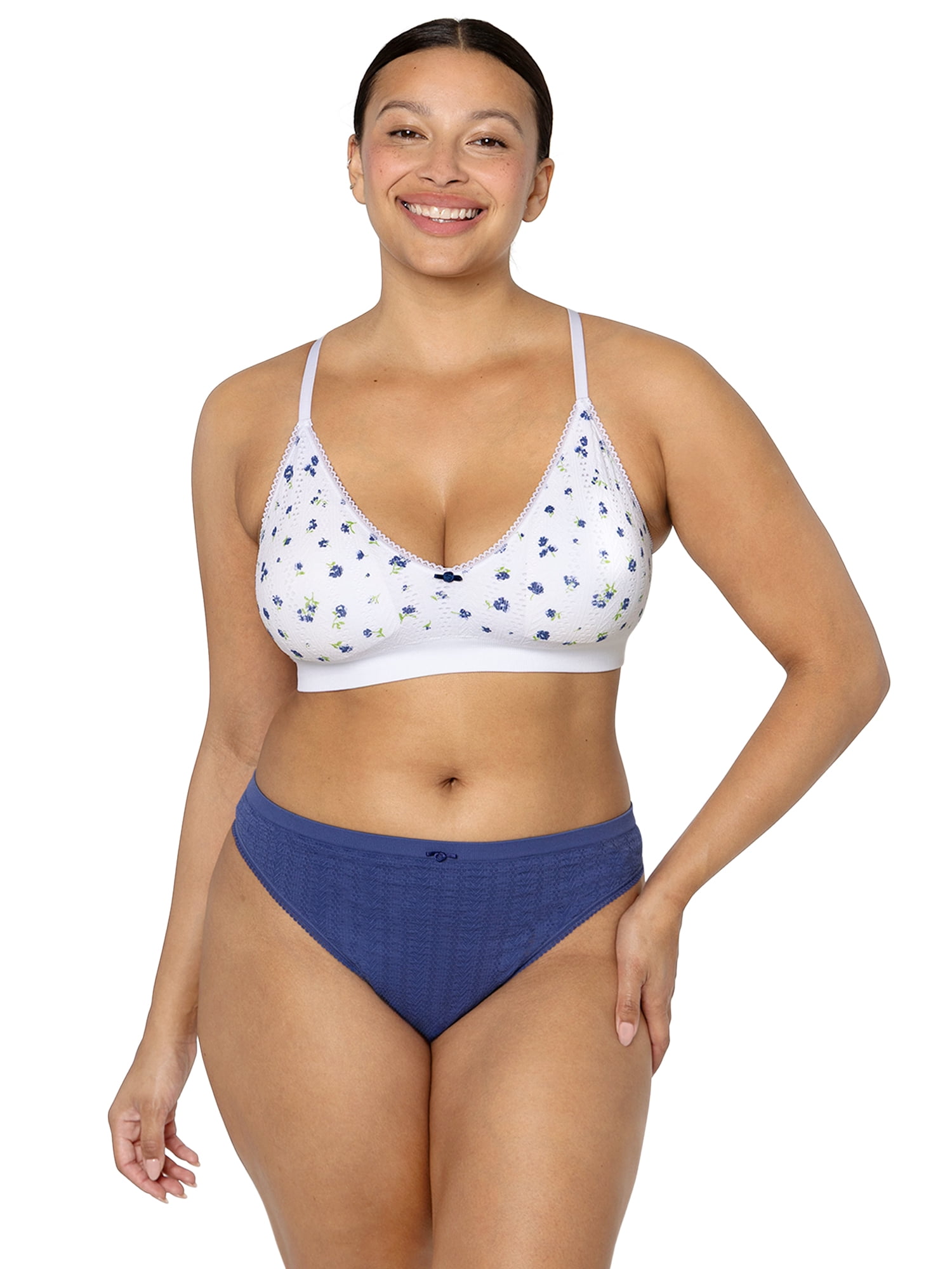 fresh collection by Fruit of the Loom Women's Seamless Pointelle Triangle Bralette