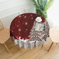 thumbnail image 3 of Tablecloth Christmas Xmas Tree Snowflake Round 60 x 60 Inch Table Cover Polyester Stain and Wrinkle Resistant Table Cloth for Kitchen Dining Coffee Party, 3 of 6