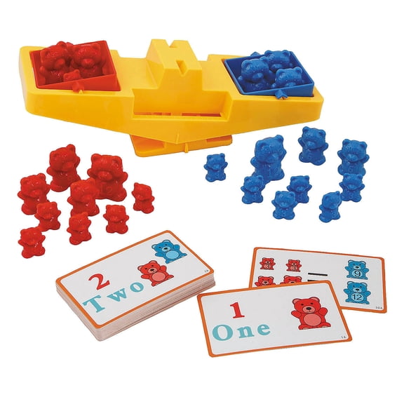 10 1/4" Balancing Scale with Plastic Bears Math Learning Set - 55 Pc.