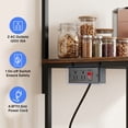 thumbnail image 6 of Behome Kitchen Bakers Rack with Power Outlet,Microwave Stand Station with 6 S Hooks,4 Tiers Kitchen Storage Shelf Rack for Kitchen, Dining Room,Living Room,Rustic Brown, 6 of 7
