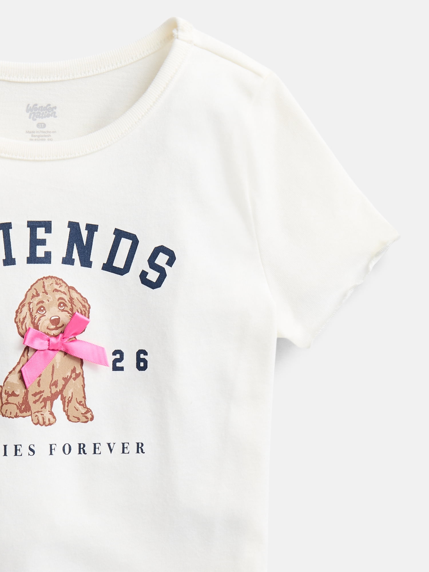 Wonder Nation Toddler Girls Graphic Tee with Short Sleeves, Sizes 18M-5T