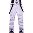 thumbnail image 2 of Baberos de nieve para mujer, pantalones de nieve impermeables, resistentes al viento, con cremallera frontal, ropa de esquí, trajes de nieve, mono de una pieza para invierno, 2 of 4