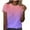 Purple, variant on Women's Gradient Color T-Shirts&nbsp;- Fashion Round Neck Casual Short Sleeve Tee - Soft Stretch Daily Tops, Sky Blue Women‘S Short Sleeve Gradient Color Fashion Round Neck Casual T Shirt