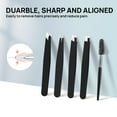 thumbnail image 3 of FGY 6PCS Eyebrow Tweezers Set with Precision Tweezers Curved Scissors Eyelash Brush (Black), 3 of 5