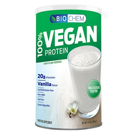 Biochem 100% Vegan Protein Powder, Vanilla, 11.4 Oz