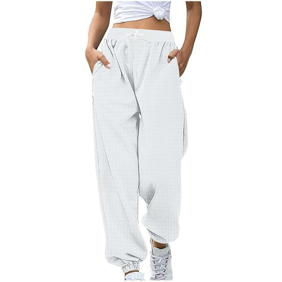 Diufon Women's Wide Leg Sweatpants High Waisted Drawstring Baggy Pants Athletic Joggers Trousers with Pockets