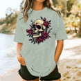 thumbnail image 2 of Inverlee Plus Size Short Sleeve Tunics for Women Fashion Gothic Skull Print Round Neck Tee Tops Summer Casual Loose Fit Shirts, 2 of 5