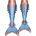 thumbnail image 2 of Fin Fun Atlantis - Swimmable Mermaid Tail w/ Reinforced Tips & Monofin | 3D Side & Back Fins - Made w/ Sun Resistant Material - (Bronzed Sapphire, Adult L), 2 of 7