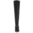 thumbnail image 2 of BLISSFUL STEP Women's Glitter Pointed Toe Stiletto Heels Over the Knee High Boots Black 6, 2 of 7