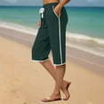 thumbnail image 2 of Womens Capri Pants Womens Shorts Army Green 12(2XL) Trousers Solid Color Ladies Stretch Belt Pants Pockets Shorts Pants Fashion Women Pants Capri Pants for Women, 2 of 5