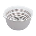 thumbnail image 2 of Double Layer Vegetable Washing Basket with Drain Holes | Plastic Fruit & Veggie Colander Strainer Bowl | Stackable Kitchen Helper for Cooking & Food Prep, 2 of 5