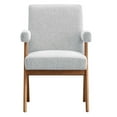 thumbnail image 6 of Side Dining Chair, Set of 2, Light Grey Gray, Fabric, Wood, Kitchen Cafe Bistro Hospitality Restaurant, Modern Contemporary HB36194, 6 of 10