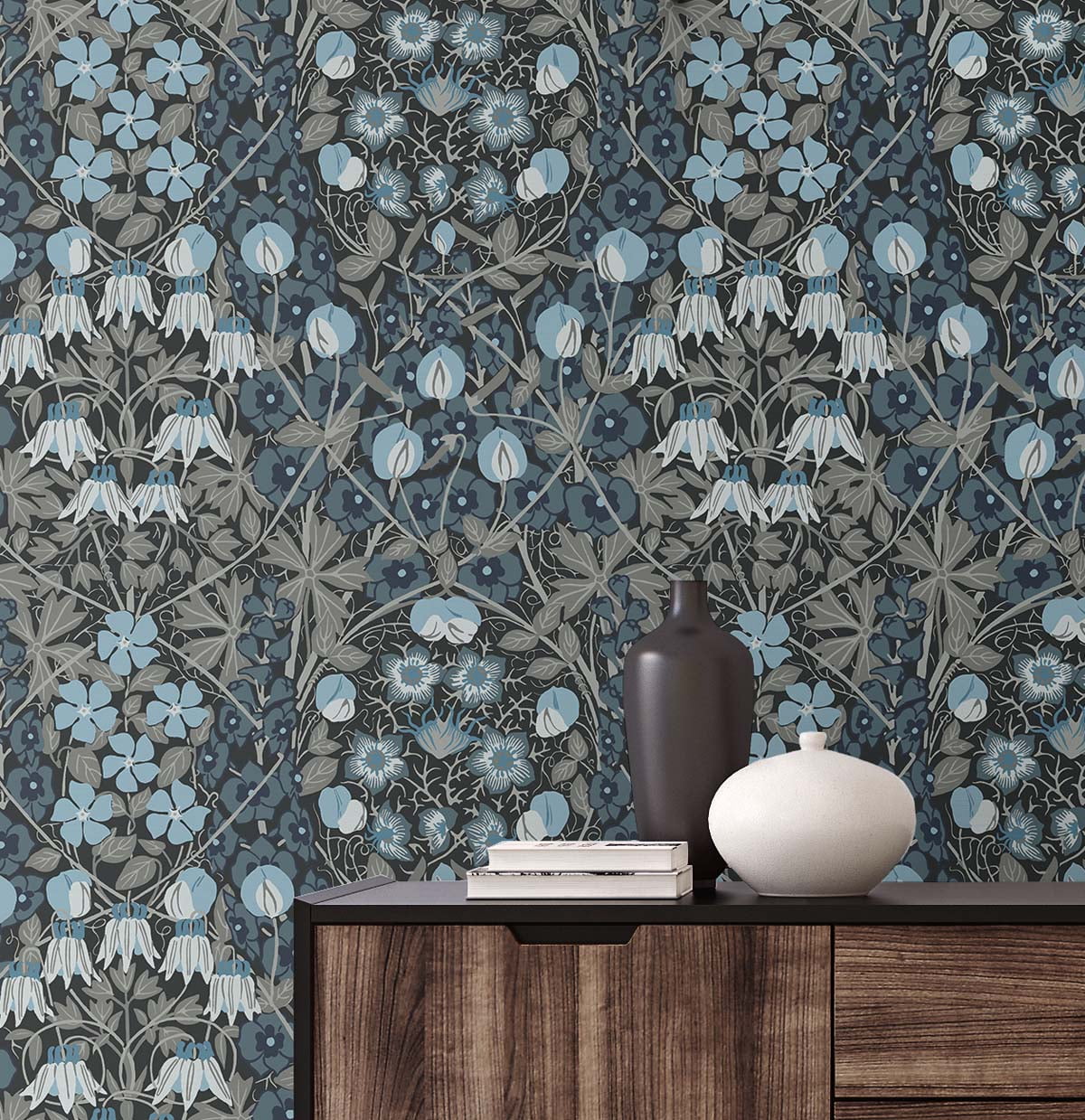 NextWall Bluestone Tulip Garden Peel and Stick Wallpaper