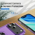 thumbnail image 2 of for iPhone 17 Pro Max Case, Slim Fit Military Grade Drop Tested Dual Layer Shockproof Case with 360 Ring Holder Kickstand Protective Rugged Car Magnetic Non-Slip Phone Case,Purple+Black, 2 of 9