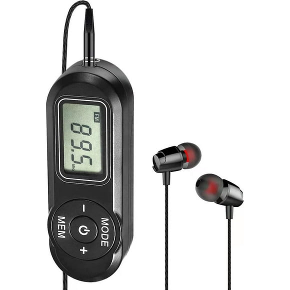 Personal Fm Walkman Radio, Mini Digital Tuning Portable Radio With Headphones Belt Clip Lcd Display, Pocket Radio For Walking Jogging, Upgrade Volume