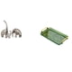 thumbnail image 1 of Figuras de familia de elefantes de cerámica y plato de postre, bandeja para mesa de centro con asa para el hogar, estante, estantería, soporte de TV,, 1 of 8