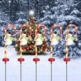 thumbnail image 4 of 2Pcs Solar Candy Cane Lights Christmas Santa Claus Snowman Pathway Lights Waterproof Walkway Stake LED Light for Xmas Garden Decorations, 4 of 8