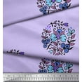 thumbnail image 2 of Soimoi Polyester Crepe Fabric Leaves & Floral Block Print Sewing Fabric Yard 52 Inch Wide, 2 of 3