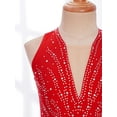 thumbnail image 5 of CHICTRY Kids Girls Lyrical Ballet Dance Dress Ice Skating Leotard Rhinestone Modern Contemporary Dancewear Red 10, 5 of 7