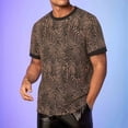 thumbnail image 2 of JTSRKL Mens Embroidered Jacquard T-shirts Patchwork Casual Loose Sporty Short Sleeve Crew Neck Tees Comfy Relaxed Daily Versatile Tops, 2 of 5