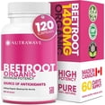 thumbnail image 1 of Nutrawave Organic Beetroot Capsules 1400Mg – Nitric Oxide Booster – Flavorless – 120 Count, 1 of 11