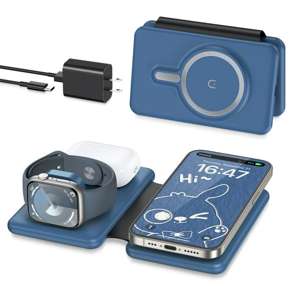 Cargador inalámbrico 3 en 1 para iPhone, Apple Watch y AirPods