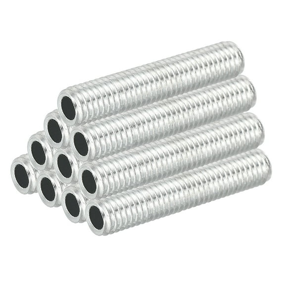 Uxcell M8 Thread Carbon Steel Lamp Pipe, 20 Set 40mm/1.57" Hollow Tube Adapter