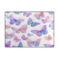 thumbnail image 3 of WOBOGO Colorful Butterflies Carpet Non-Slip Rugs Soft Doormat 80×58in Living Dining Room Bedroom Decorative, 3 of 7