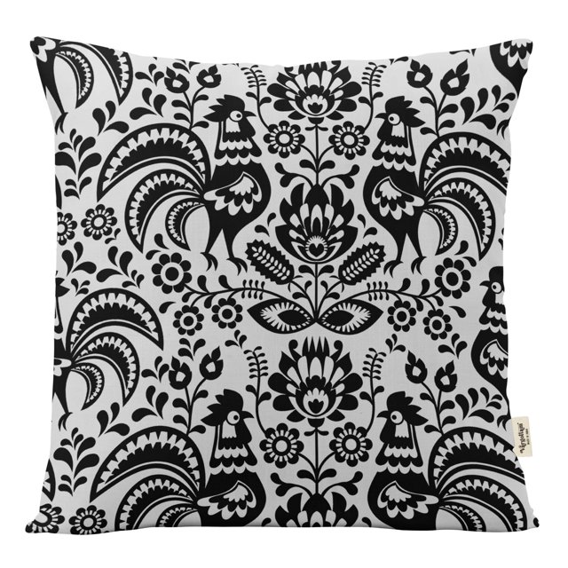Vargottam Square Pillow Cover - Decorative Pillow Covers16x16 Inches,PrintedWhite & BlackThemePillowcase, DecorativeSquareCushionCovers