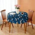 thumbnail image 3 of Round Tablecloth 60 Inch Polyester Breakfast Cover flower Waterproof Stain Wrinkle Free for Kitchen, 3 of 5