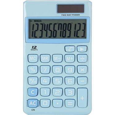 Mr. Pen- Standard Function Calculator, 12 Digits, Small Calculator, Light Blue Solar Calculator, Pocket Calculator, Simple Calculator, Basic Office Calculators, Solar Handheld Calculator