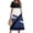 Dark Blue, variant on Artistic Ethnic Totem Print Dresses for Women, Round Neck Short Sleeve Bright Fashionable Pattern Dress, Casual Floral A-Line Swing Dress, Women's Spring Outfits (Multicolor XXL)