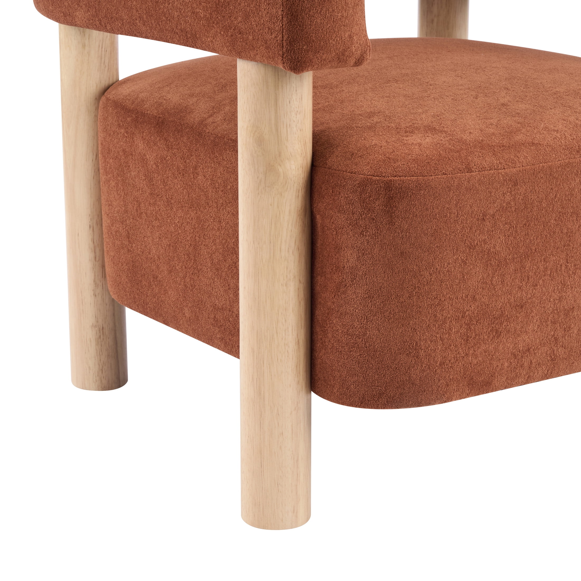 Christopher Knight Home Modern Boucle Upholstered Accent Chair, Lounge Chair with Solid Wood Legs, Burnt Orange, Set of 2