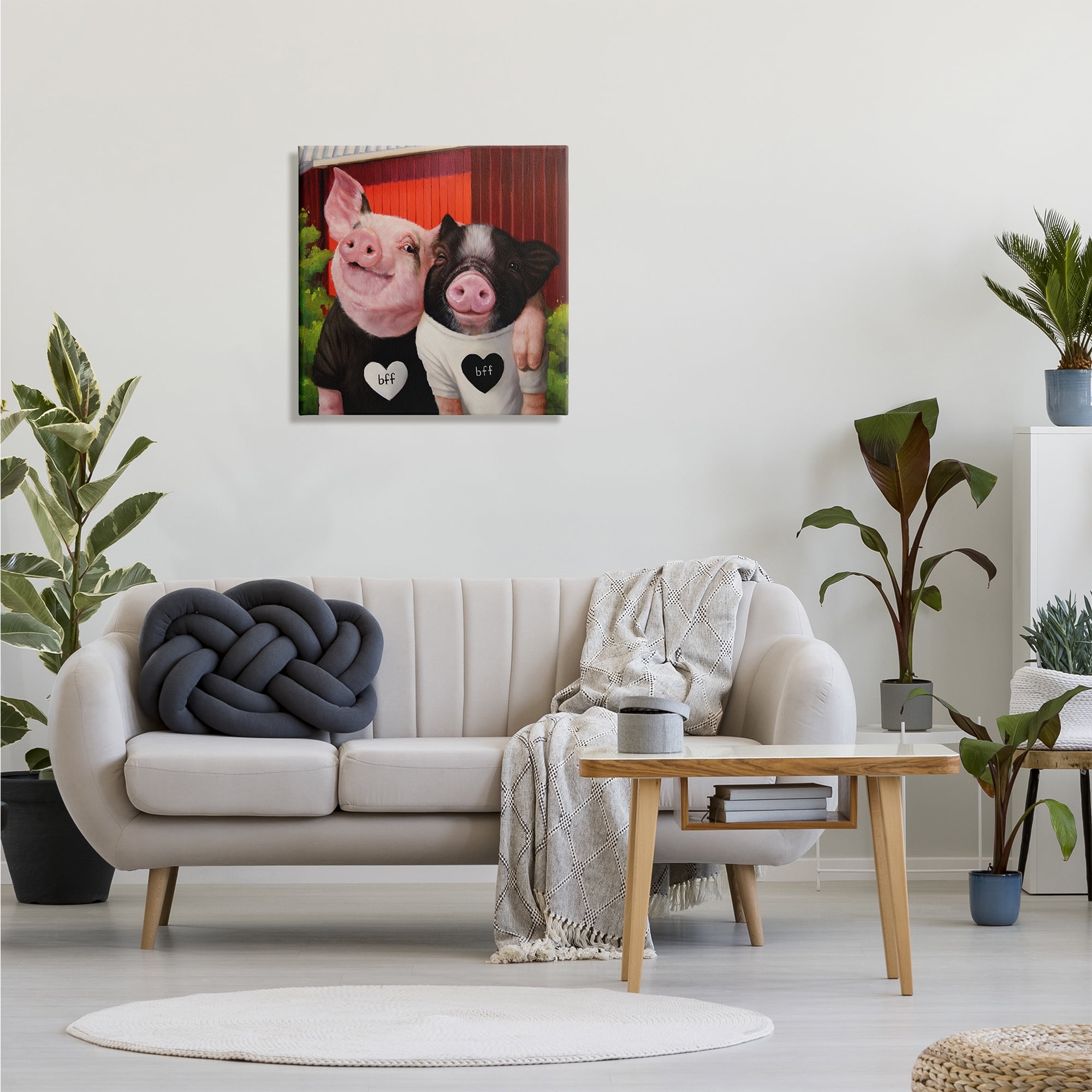 Stupell Industries Best Friends Forever Farm Pigs Happy Fun Animals, 24 x 24, Design by Lucia Heffernan