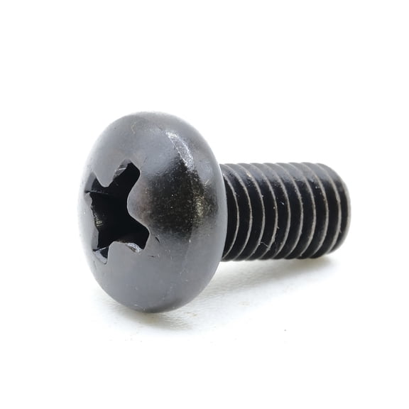M5 x 10mm (M5 x L10, 0.8mm Pitch) Pan Head Phillips Drive Machine Screw - Black Plated (Pack of 10)