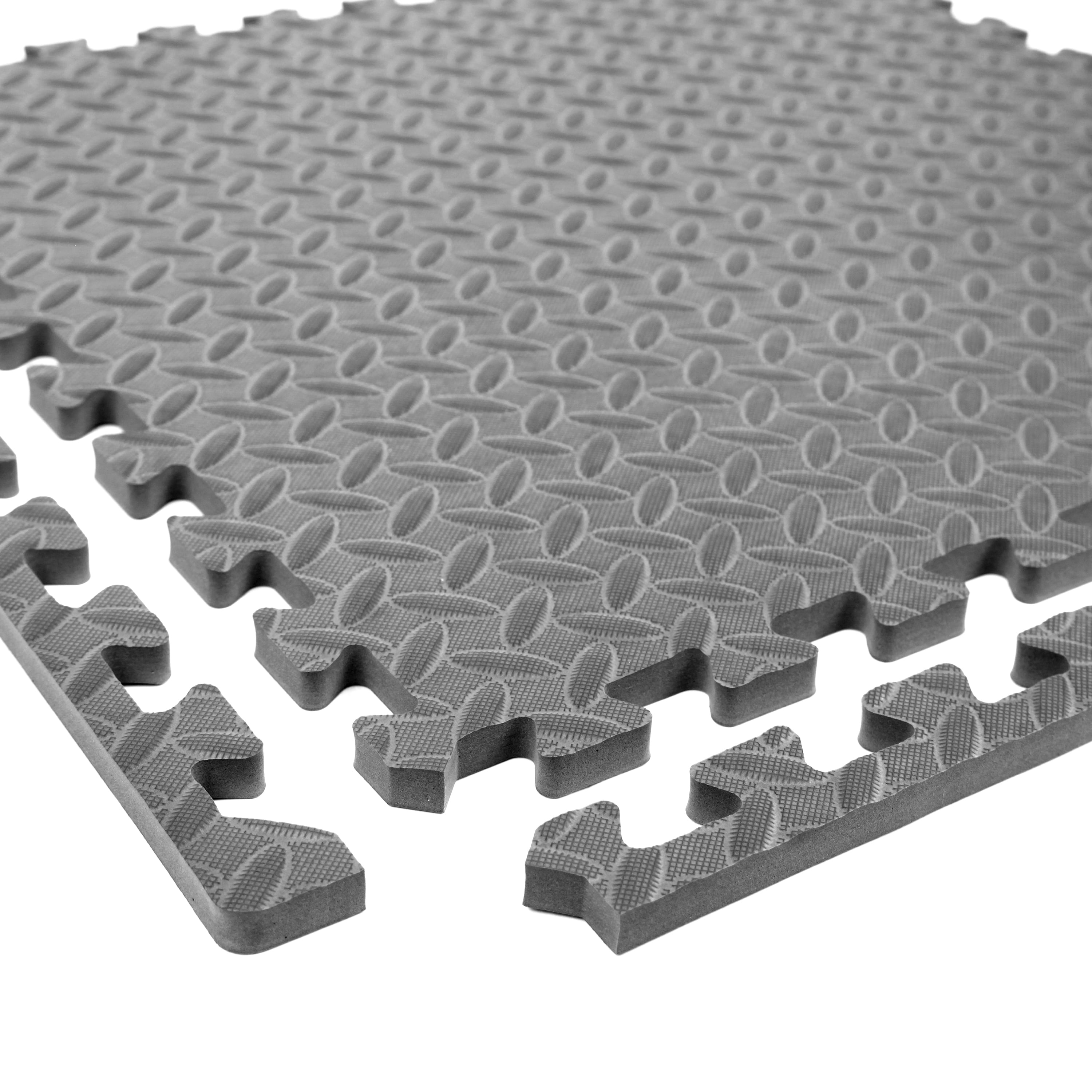 FlooringInc 5/8" Thick Diamond Soft Anti Fatigue Interlocking Foam Tiles, 2ftx2ft, 16 Tile, Gray