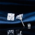 thumbnail image 4 of CILENON Women Stainless Steel Ear Stud Square Ear Stud Screw Ball Round Cake Zircon Ear Stud (B,One Size), 4 of 4