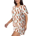 thumbnail image 2 of Kdxio Carrot Print Pajamas Sets for Women Short-Sleeved Pjs with Lounge Shorts Two Piece Sleepwear S-4XL, 2 of 9