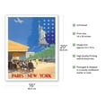 thumbnail image 2 of Paris New York - French Cafe And Statue of Liberty - Vintage Airline Travel Poster by Vincent Guerra c.1951 - Fine Art Matte Paper Print (Unframed) 16x20in, 2 of 4