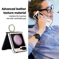 thumbnail image 7 of ELEHOLD for Samsung Galaxy Z Flip 6 Case,Soft PU Leather Ring Kickstand Durable Anti-Scratch Shockproof Protective Slim Phone Case for Samsung Galaxy Z Flip 6,White Panther Texture, 7 of 7