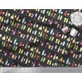 thumbnail image 3 of Soimoi Black Cotton Duck Fabric Bottle & Wine Glass Bar Print Fabric by the Yard 42 Inch Wide, 3 of 3