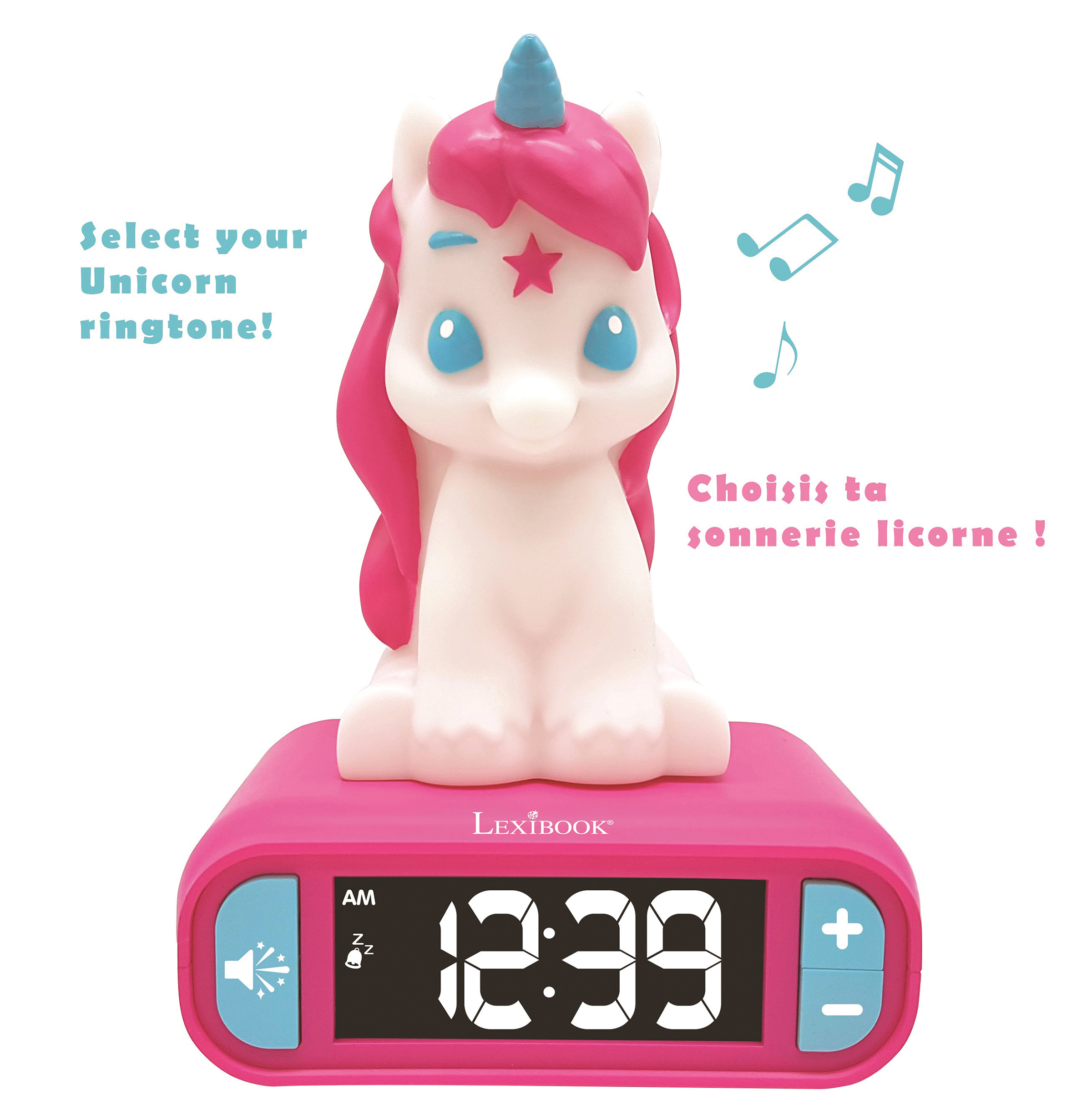 Lexibook - Unicorn Digital Alarm Clock for kids with Night Lightn Snooze and Radio, Childrens Clock, Luminous Unicorn, Pink colour - RL800UNI - image 5 of 8