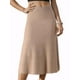 thumbnail image 1 of FALDA MIDI DE SUÉTER ELÁSTICA DE CINTURA ALTA PARA MUJERES CHIC RIBETEADA EN COLOR MARRÓN, 1 of 6