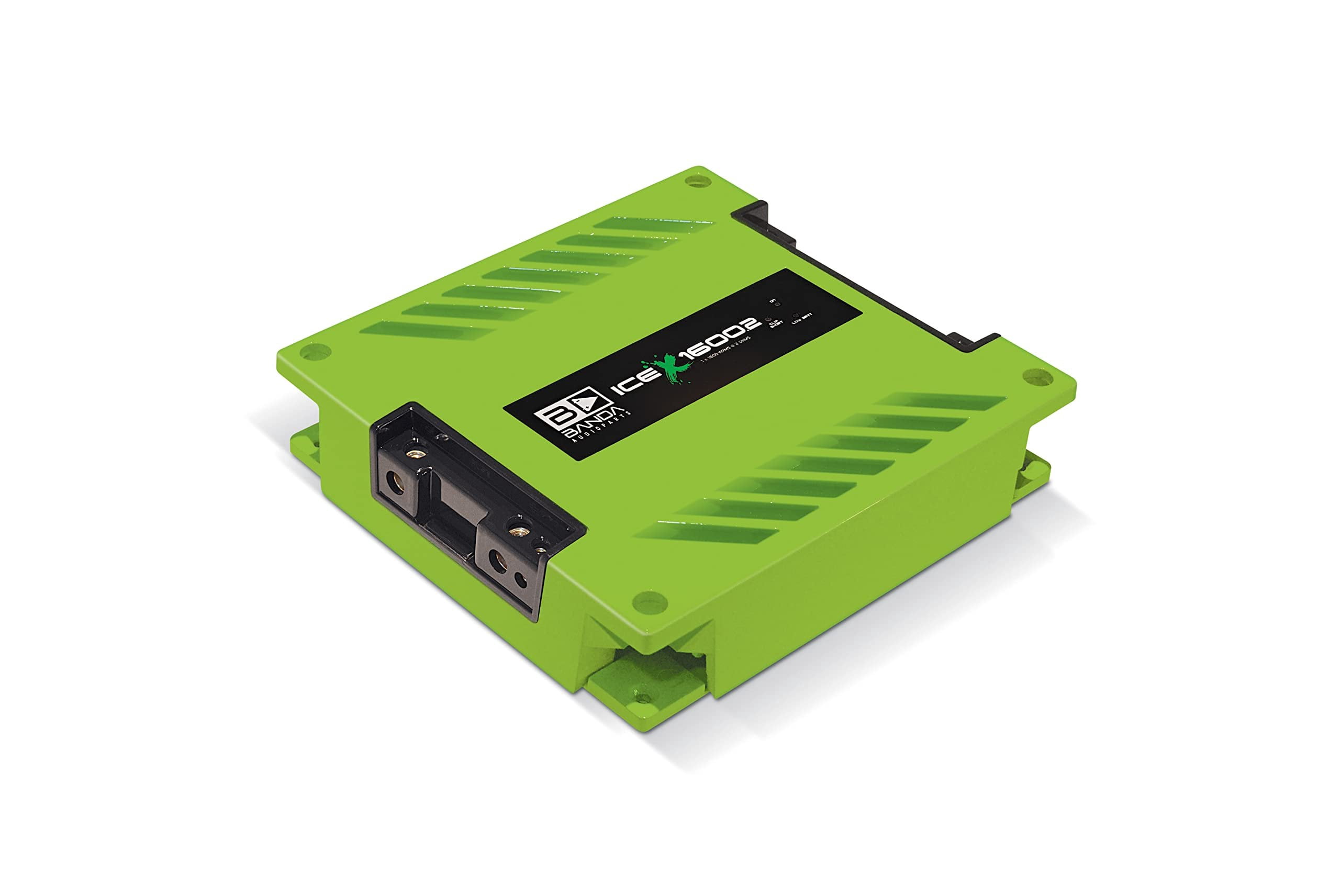 One Channel 1600 Watts Max @ 2 Ohm Car Audio Mono Amplifier w/Bass Boost Subsonic Filter and Low Pass Filter GREEN