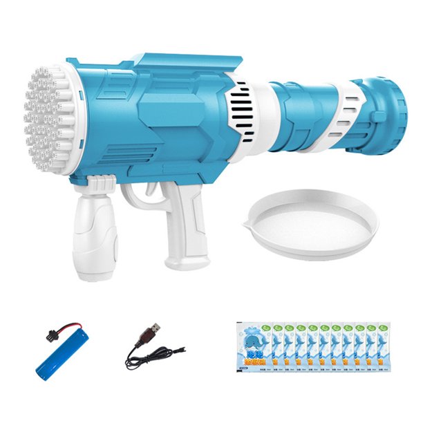 Soplador de burbujas 60 agujeros juguete eléctrico de disparo de burbujas máquina automática de burbujas favores de fiesta juguete de verano al aire libre regalo de cumpleaños para niños
