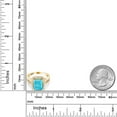 thumbnail image 4 of Gem Stone King 2.92 Ct Emerald Cut Green Turquoise 18K Yellow Gold Plated Silver Ring (Size 7), 4 of 4
