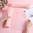 thumbnail image 3 of 8Yds Pink Floral Bouquet Packing Paper Ruffle Flower Wrapping Mesh Paper Wrinkled Translucent Wavy Net Yarn Organza Fresh Wrappers Florist Supplies for Christmas Valentine's Day Pink DIY, 3 of 9