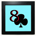 thumbnail image 1 of Happy Club 8 cartas Mesa de pared con marco cuadrado negro, 1 of 4