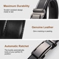 thumbnail image 2 of Men's Belt, KM Legend Leather Ratchet Dress Belt for Men, Jeans Belt with Adjustable Buckle, 44” to 46” Trim to Fit for Your Size, 2 of 6